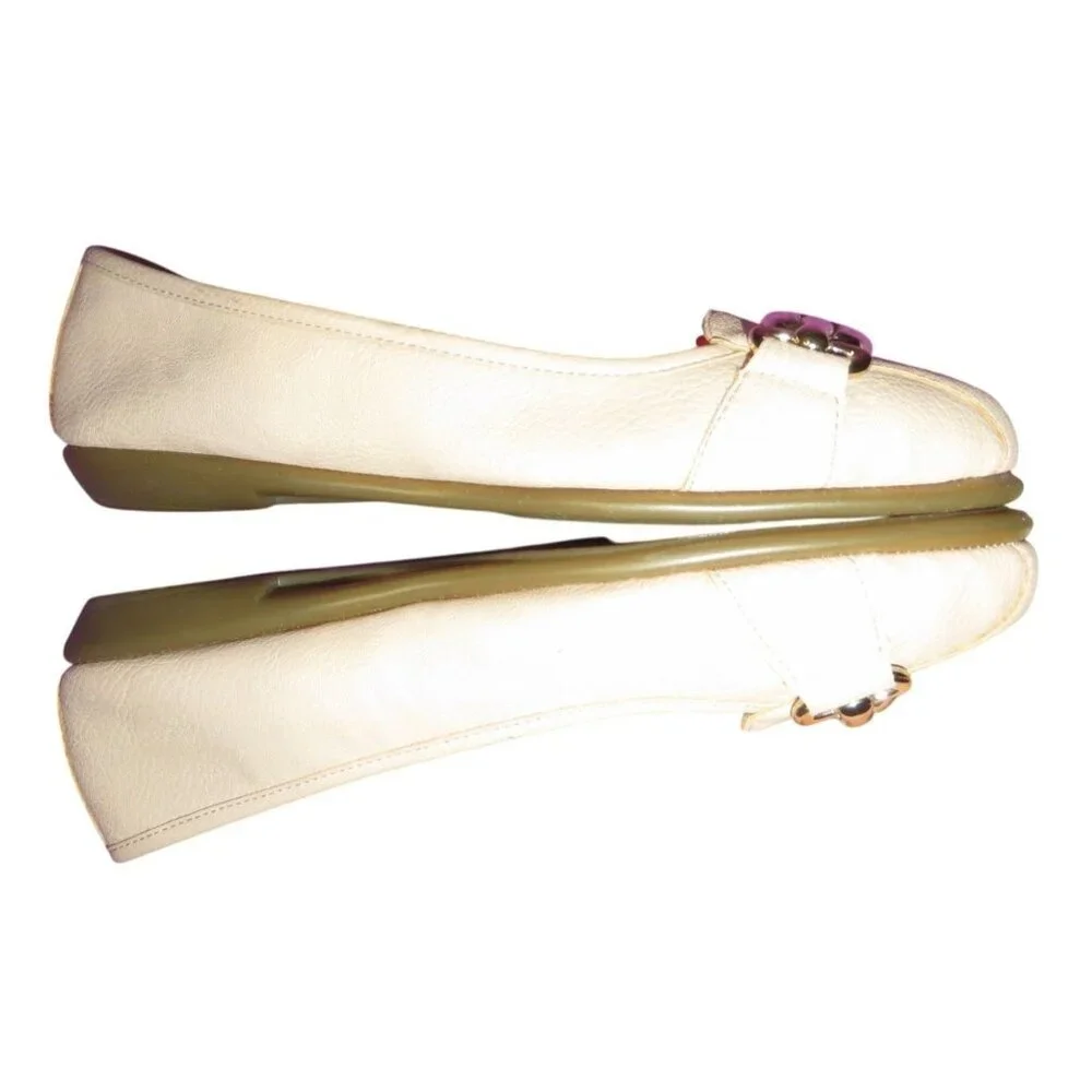 Aerosoles A2 Stich N Turn Technology Vegan Leather Horsebit Ballet Flats size 10